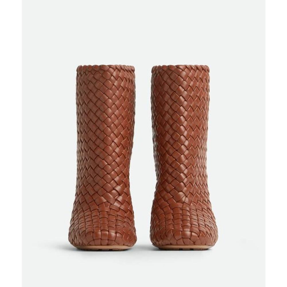 Bottega Veneta Canalazzo Woven Leather Ankle Boot in Brown Sugar 37 - Picture 2 of 4
